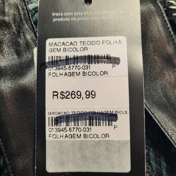 NWT Zinzane Striped Geometric Wide Leg Jumpsuit Black Green - Size Small - Picture 5 of 10